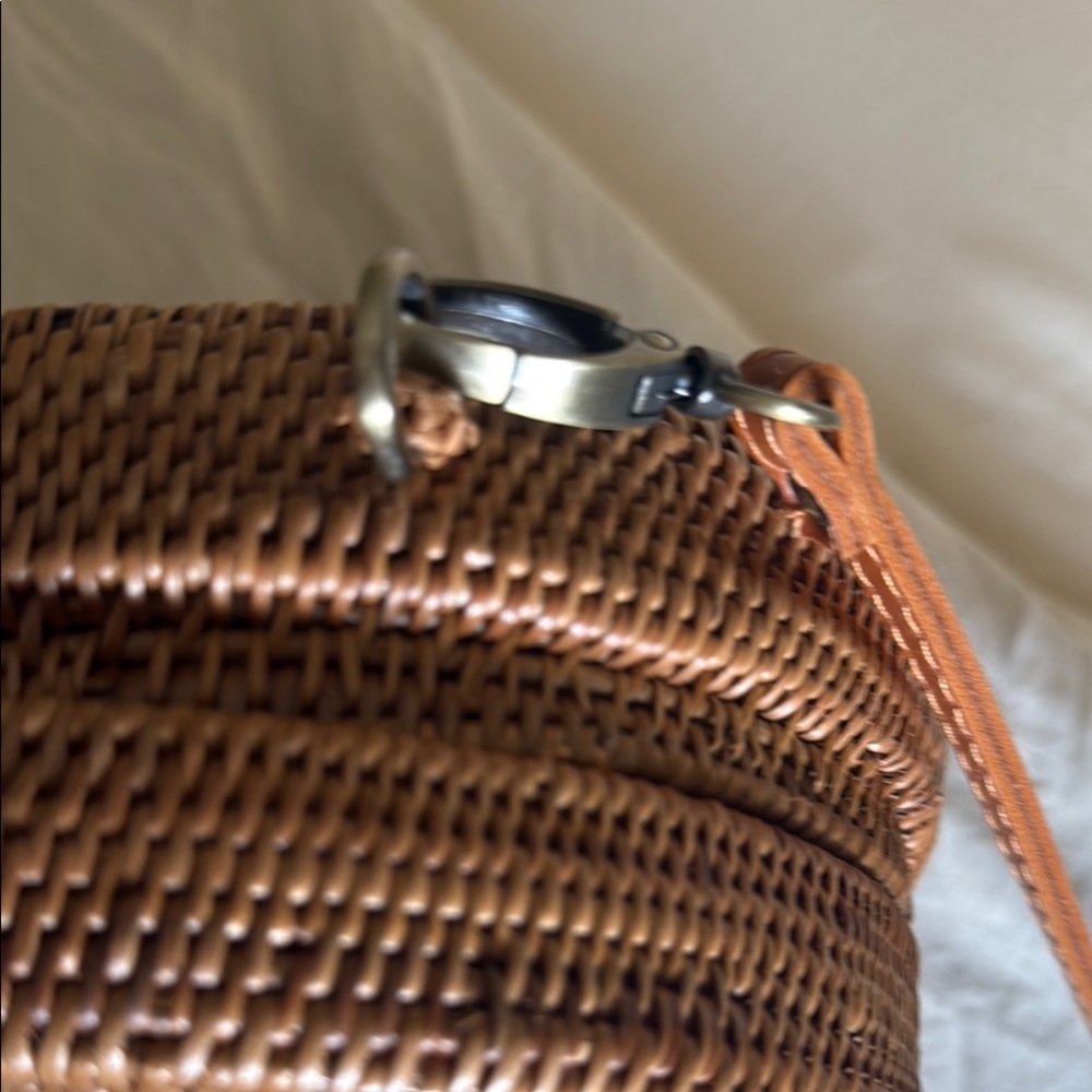 Anthropologie Brown Crossbody Bag with Artisanal Woven Design NWT - Picture 4 of 8